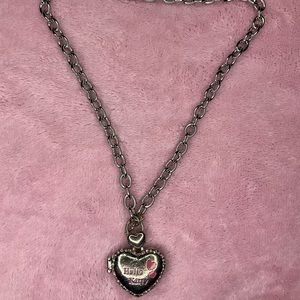 Hello kitty silver choker lock Necklace